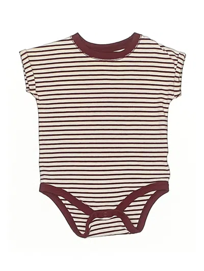 Pre-owned Cat & Jack Babies' Short Sleeve Onesie In Burgundy