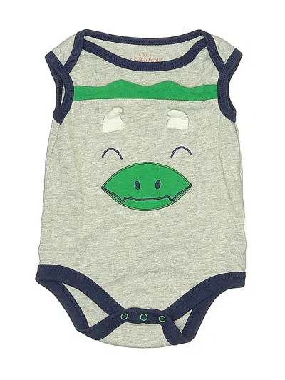 Pre-owned Cat & Jack Babies' Short Sleeve Onesie In Gray