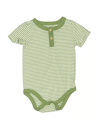 Pre-owned Cat & Jack Babies' Short Sleeve Onesie In Green