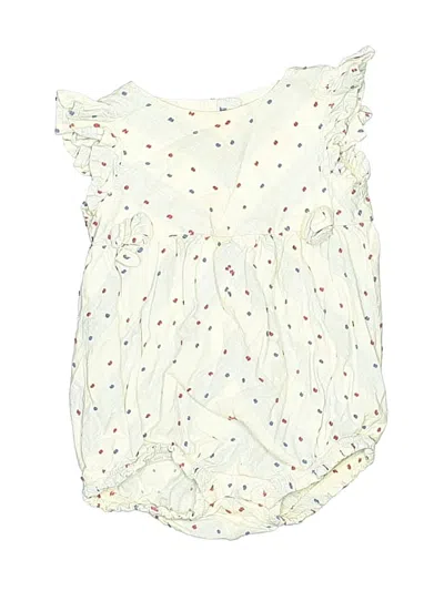 Pre-owned Cat & Jack Babies' Short Sleeve Onesie In White