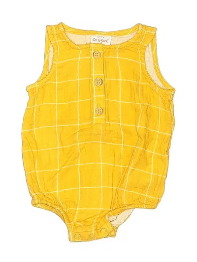 Pre-owned Cat & Jack Babies' Short Sleeve Onesie In Yellow