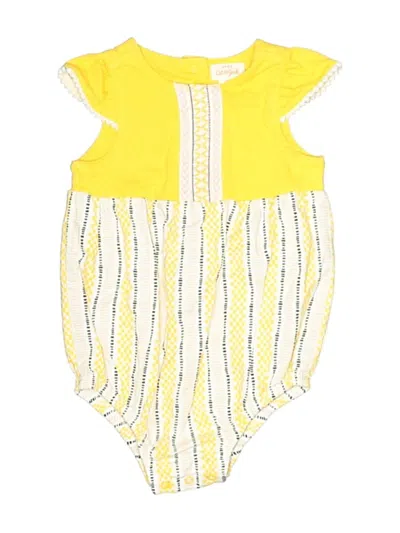 Pre-owned Cat & Jack Babies' Short Sleeve Onesie In Yellow