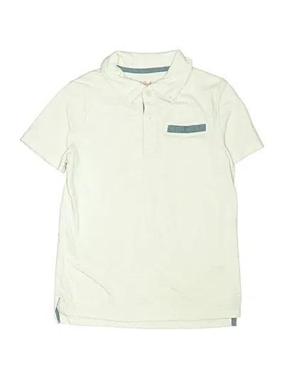 Pre-owned Cat & Jack Kids' Short Sleeve Polo Shirt In Ivory