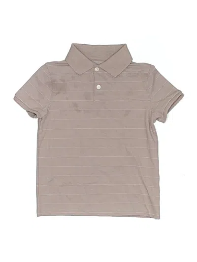 Pre-owned Cat & Jack Kids' Short Sleeve Polo Shirt In Tan