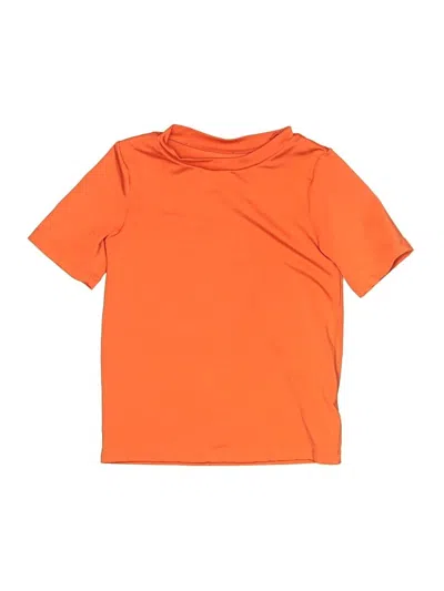 Pre-owned Cat & Jack Kids' Short Sleeve Turtleneck In Orange