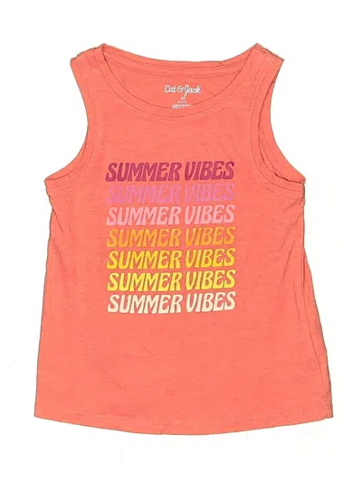 Pre-owned Cat & Jack Kids' Sleeveless T-shirt In Orange