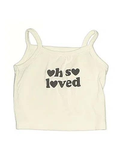 Pre-owned Cat & Jack Babies' Tank Top Ivory Sweetheart Neckline Tops In White