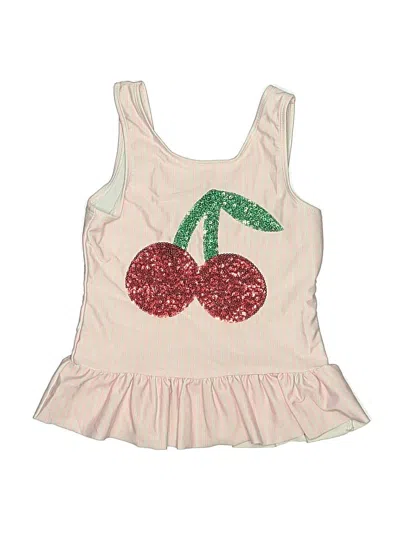 Pre-owned Cat & Jack Kids' Tank Top Pink Sweetheart Neckline Tops
