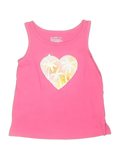 Pre-owned Cat & Jack Kids' Tank Top Pink Sweetheart Neckline Tops