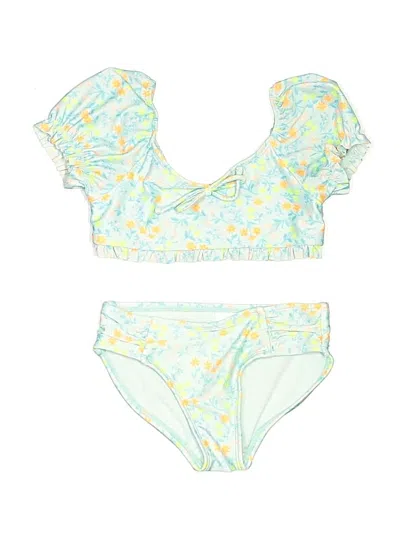 Pre-owned Cat & Jack Kids' Two Piece Swimsuit In Yellow
