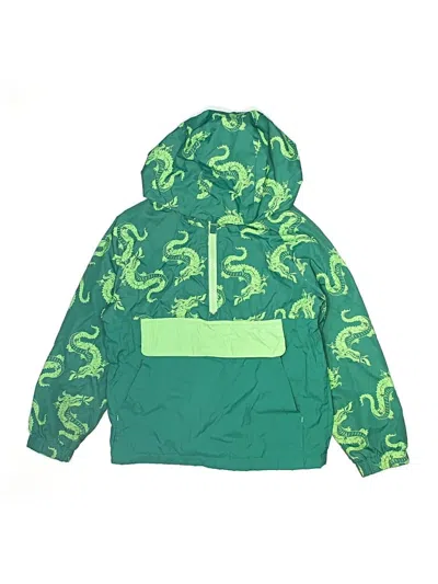 Pre-owned Cat & Jack Kids' Windbreaker Jacket In Green