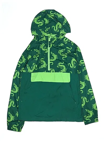 Pre-owned Cat & Jack Kids' Windbreaker Jacket In Green