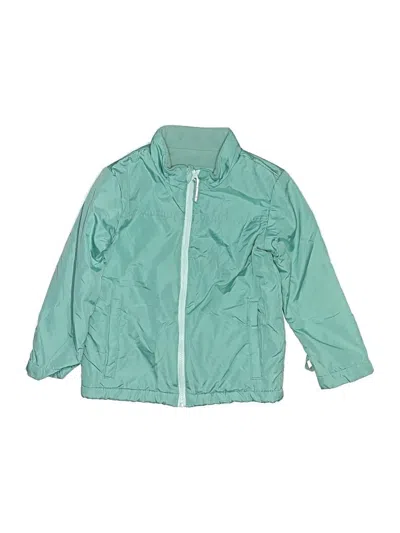 Pre-owned Cat & Jack Kids' Windbreaker Jacket In Teal