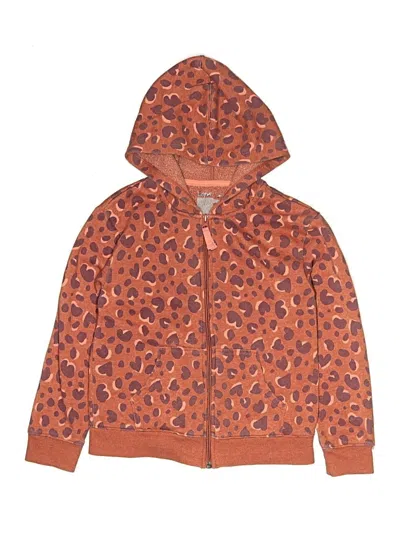 Pre-owned Cat & Jack Kids' Zip Up Hoodie In Orange
