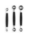 Cat Cora Cutlery-pro 3-piece Dual Blades Millimeter Soft-grip Handle Melon Baller Set In Multi