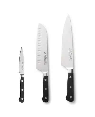Cat Cora Cutlery-pro 3-piece Triple-rivet Handle Forged Chefs Knives Set In Multi