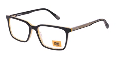 Cat Cto 3098 104 Men's Glasses Black Size 55 - Free Lenses - Blue Light Block Available In Black On Yellow