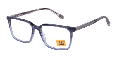 Cat Cto 3098 106 Men's Glasses Blue Size 55 - Free Lenses - Blue Light Block Available In Gradient Blue Horn