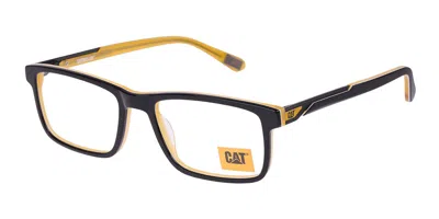 Cat Cto 3100 104 Men's Glasses Black Size 53 - Free Lenses - Blue Light Block Available In Black On Yellow