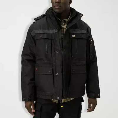 Cat Heavy Insulated Mens Hooded Water Resistant Heavyweight Parka In Black