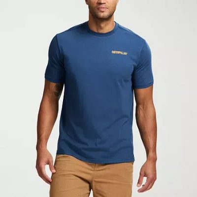 Cat Heavy Weight Mens Short Sleeve Graphic T-shirt In Blue