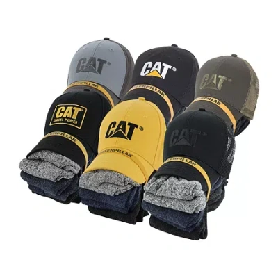 Cat Mens Assorted Cap And Sock Bundle In Metallic