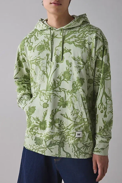 Cat Printed Relaxed Fit French Terry Hoodie Sweatshirt In Distorted Floral, Men's At Urban Outfitter