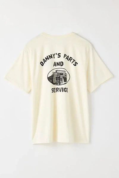Cat Sales & Services Graphic Tee In Ivory, Men's At Urban Outfitters In White