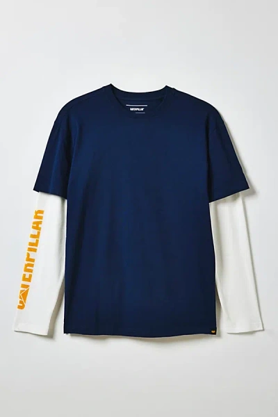 Cat Uo Exclusive Detroit Graphic Double Layer Long Sleeve Tee In Detroit Blue, Men's At Urban Outfit