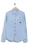 Cat Wwr Denim Button-up Shirt In Blue