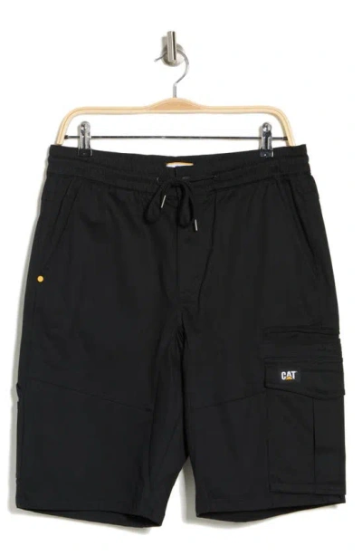 Cat Wwr Foundation Twill Cargo Shorts In Black