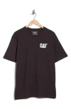 Cat Wwr Logo Cotton Boxy Graphic T-shirt In Black