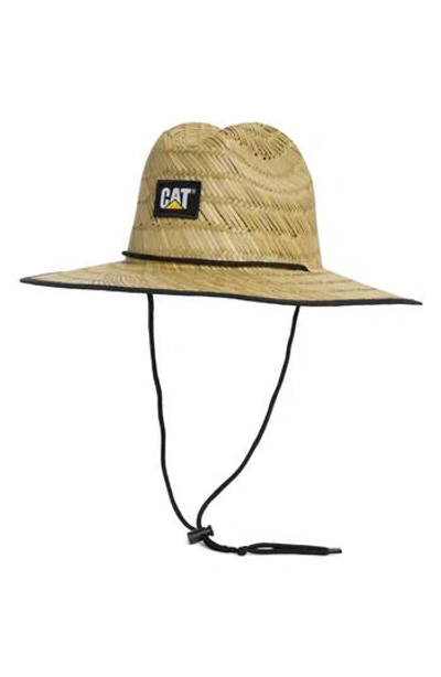 Cat Wwr Logo Patch Straw Hat In Brown