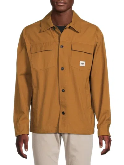 Cat Wwr Men's Dropped Shoulder Canvas Shirt In Bronze