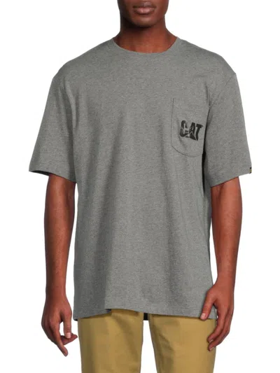 Cat Wwr Men's Kain Logo T-shirt In Heather Grey