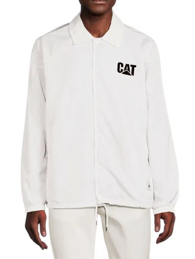 Cat Wwr Men's Logo Drawstring Waist Jacket In White