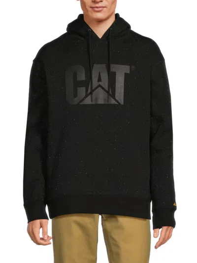 Cat Wwr Men's Logo Fleece Hoodie In Pitch Black