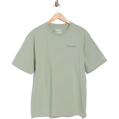 Cat Wwr Relaxed Fit Embroidered Heavyweight Cotton T-shirt In Green
