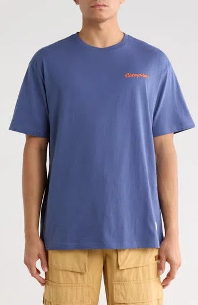 Cat Wwr Relaxed Fit Let's Roll Danny Graphic T-shirt In Blue