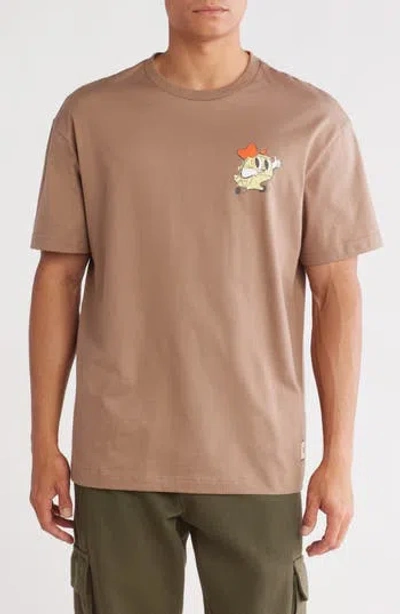 Cat Wwr Retro Danny Legacy Cotton Boxy Graphic T-shirt In Brown