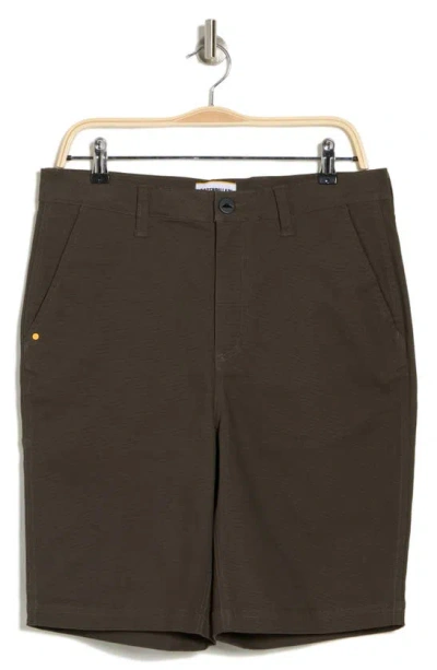 Cat Wwr Stretch Canvas Utility Shorts In Black Olive