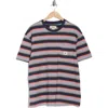 Cat Wwr Stripe Patch Pocket Cotton T-shirt In Gray