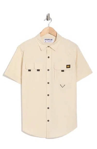 Cat Wwr Utility Short Sleeve Button-up Cotton Shirt