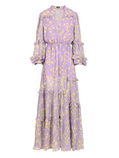 Catalina Abito Lungo In Chiffon Leggero Dresses Violet In Purple