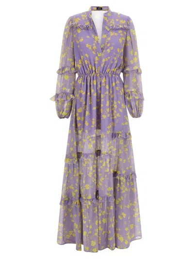 Catalina Abito Lungo In Chiffon Leggero Dresses Violet In Purple