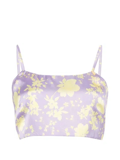 Catalina D'anglade Top Mit Blumen-print In Purple