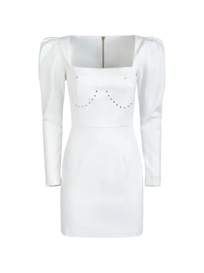Catalina Diamond Rhinestone-embellished Mini Dress In White