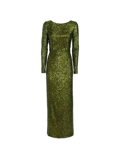 Catalina Georgia Sequin-embellished Dress In Green