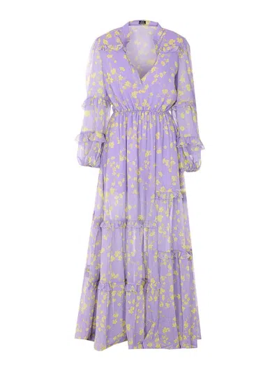 Catalina Long Chiffon Dress In Purple