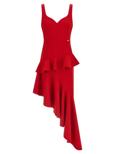 Catalina Multicolor Polyester Midi Women's Dress In Red